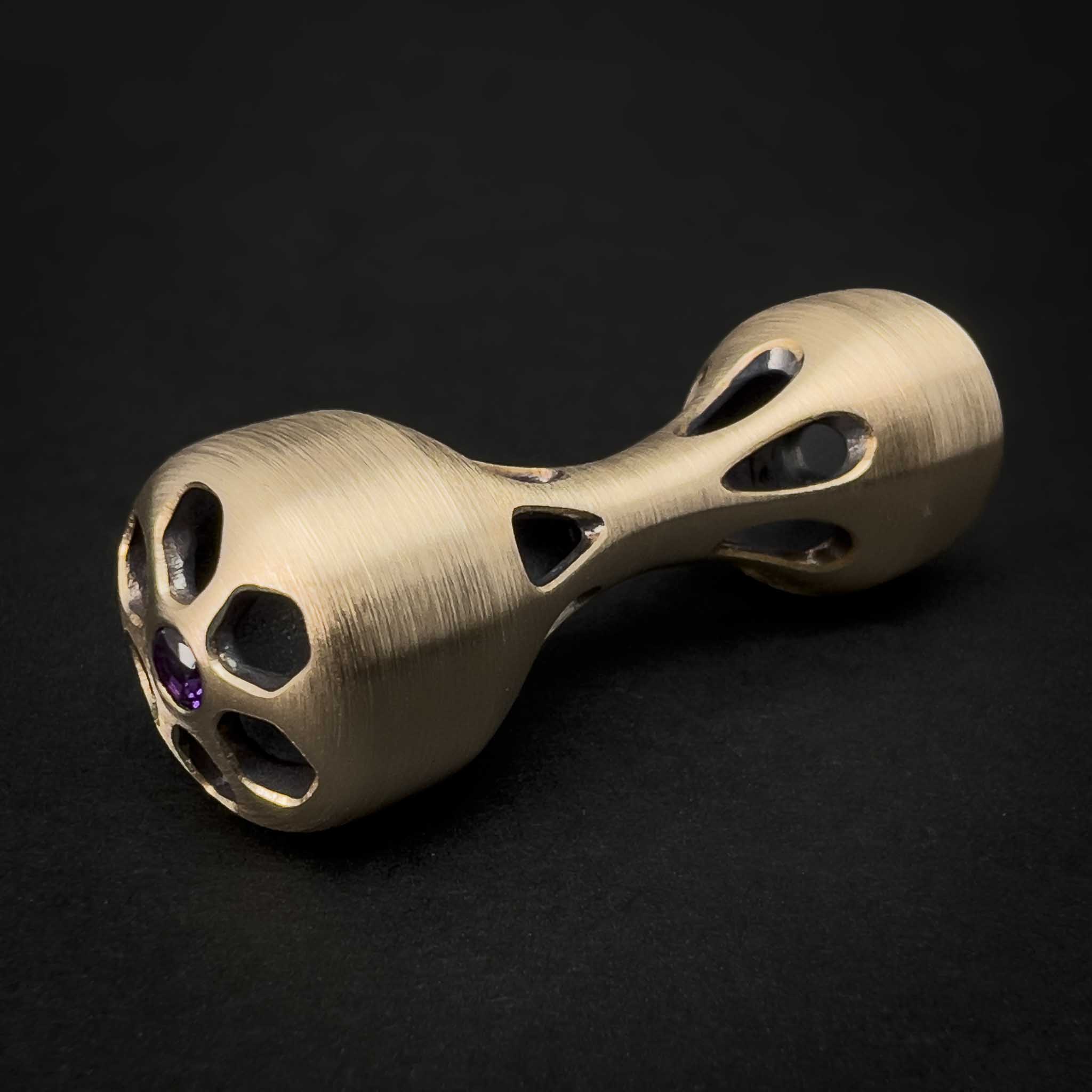 Cascade Knuckle Roller - Brushed Bronze with Amethyst - Prototype #10