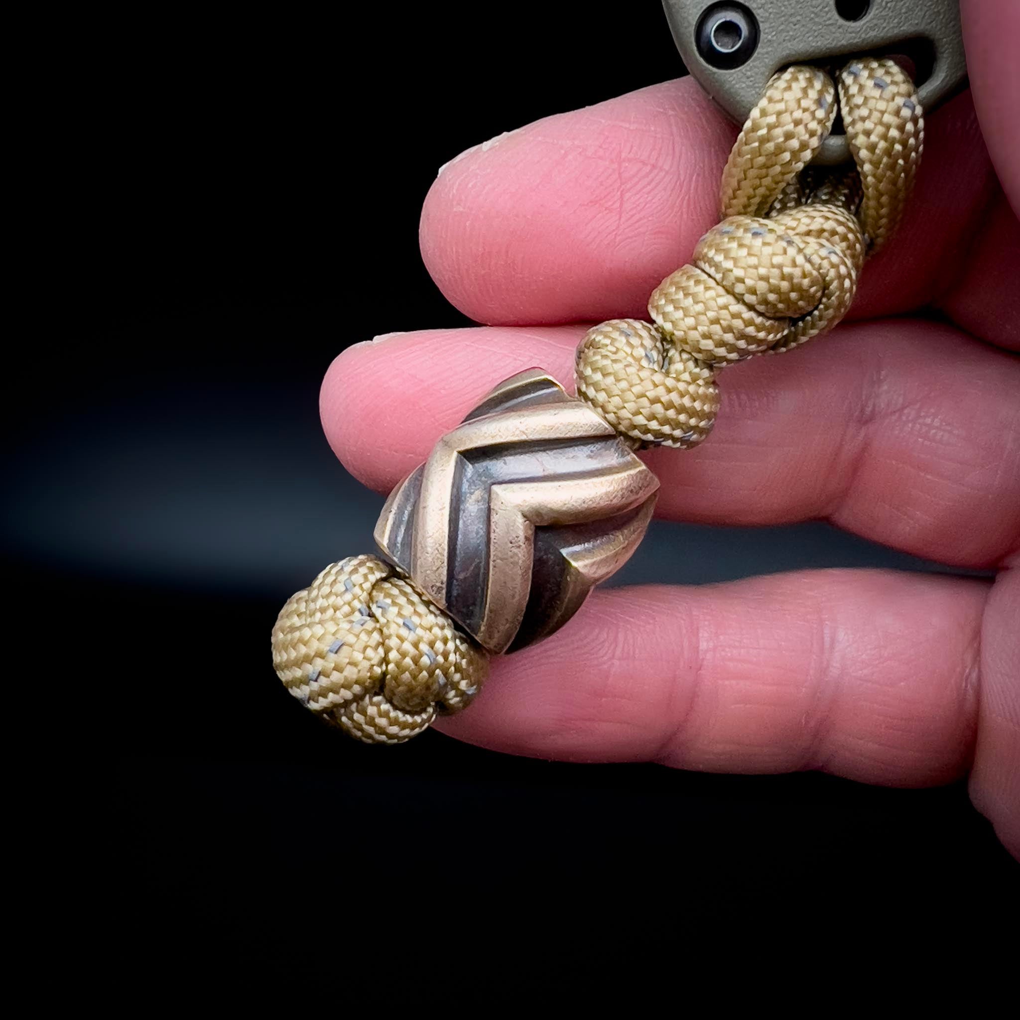Chevron Lanyard Bead - Antique Finished Bronze
