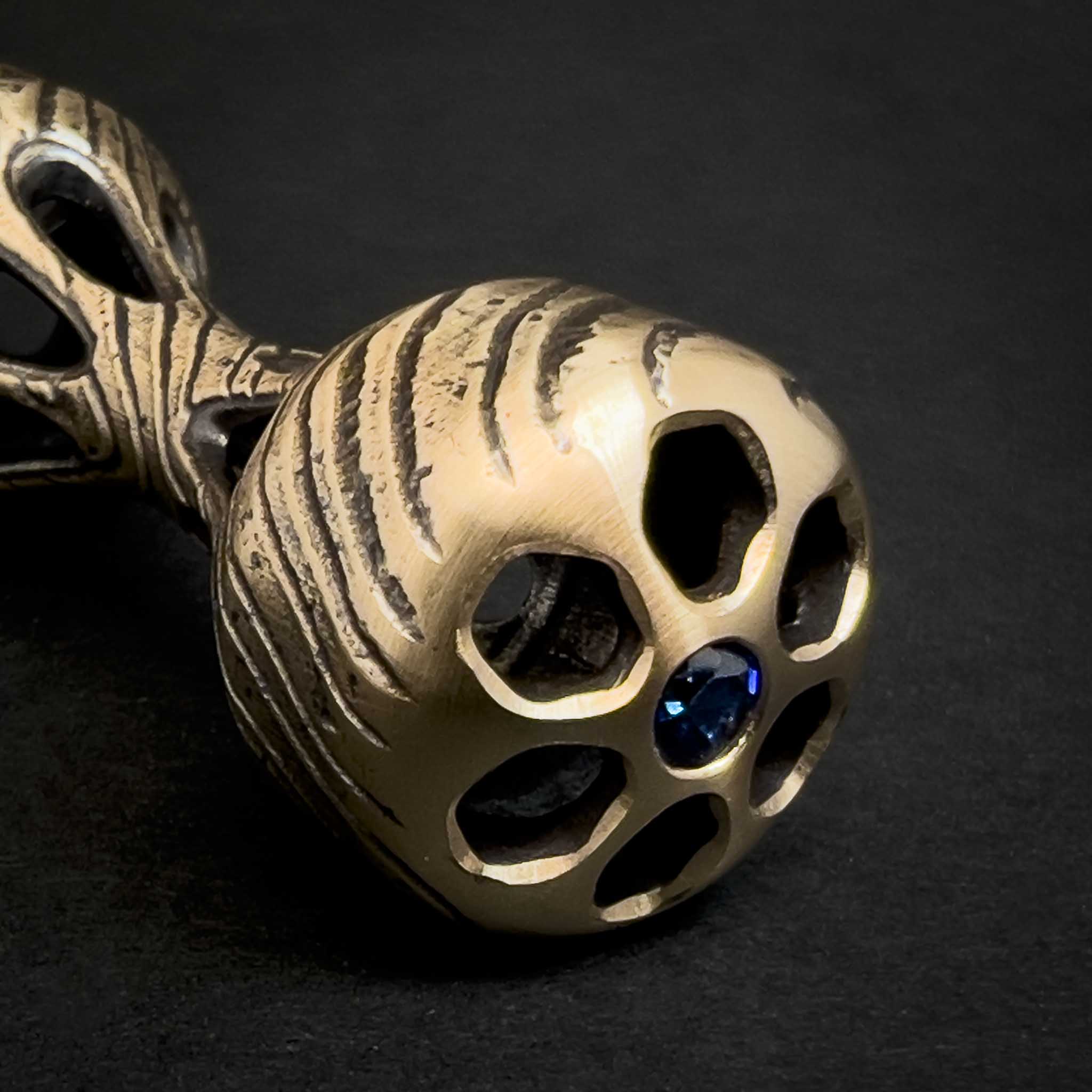 Cascade Knuckle Roller - Timber Edition - Prototype #15 - Satin Finished Bronze with Sapphire