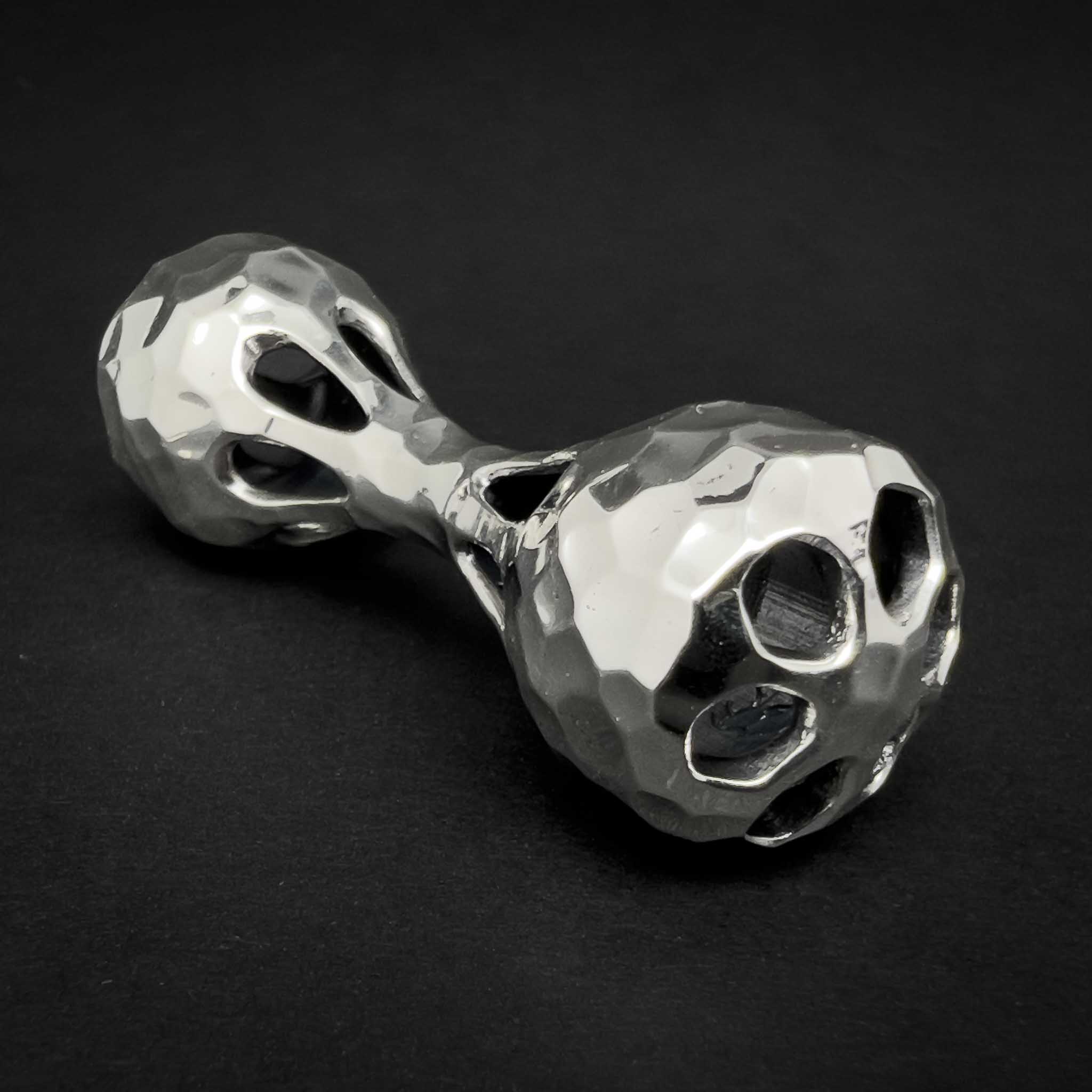 Cascade Knuckle Roller - Prototype #16 - Hammered and Polished Sterling Silver