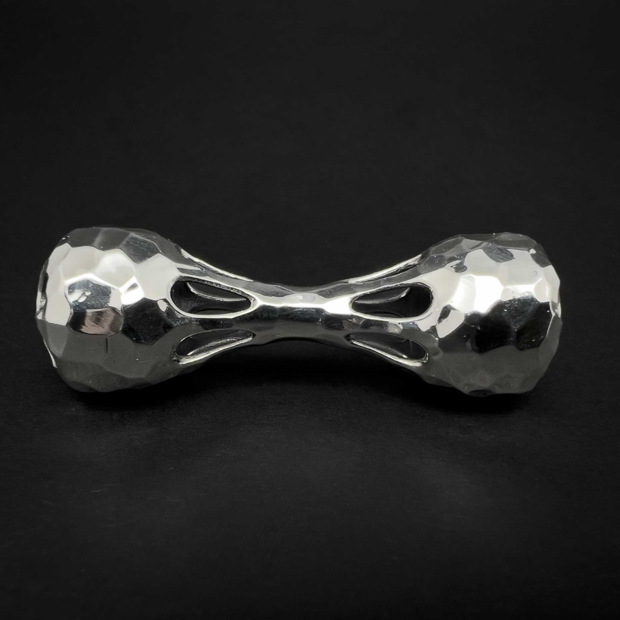 Cascade Knuckle Roller - Prototype #16 - Hammered and Polished Sterling Silver