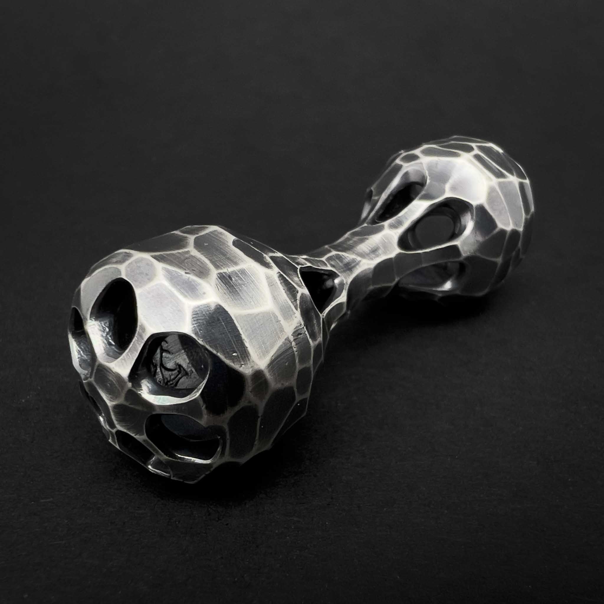 Cascade Knuckle Roller - Prototype #17 - Hammered Sterling Silver