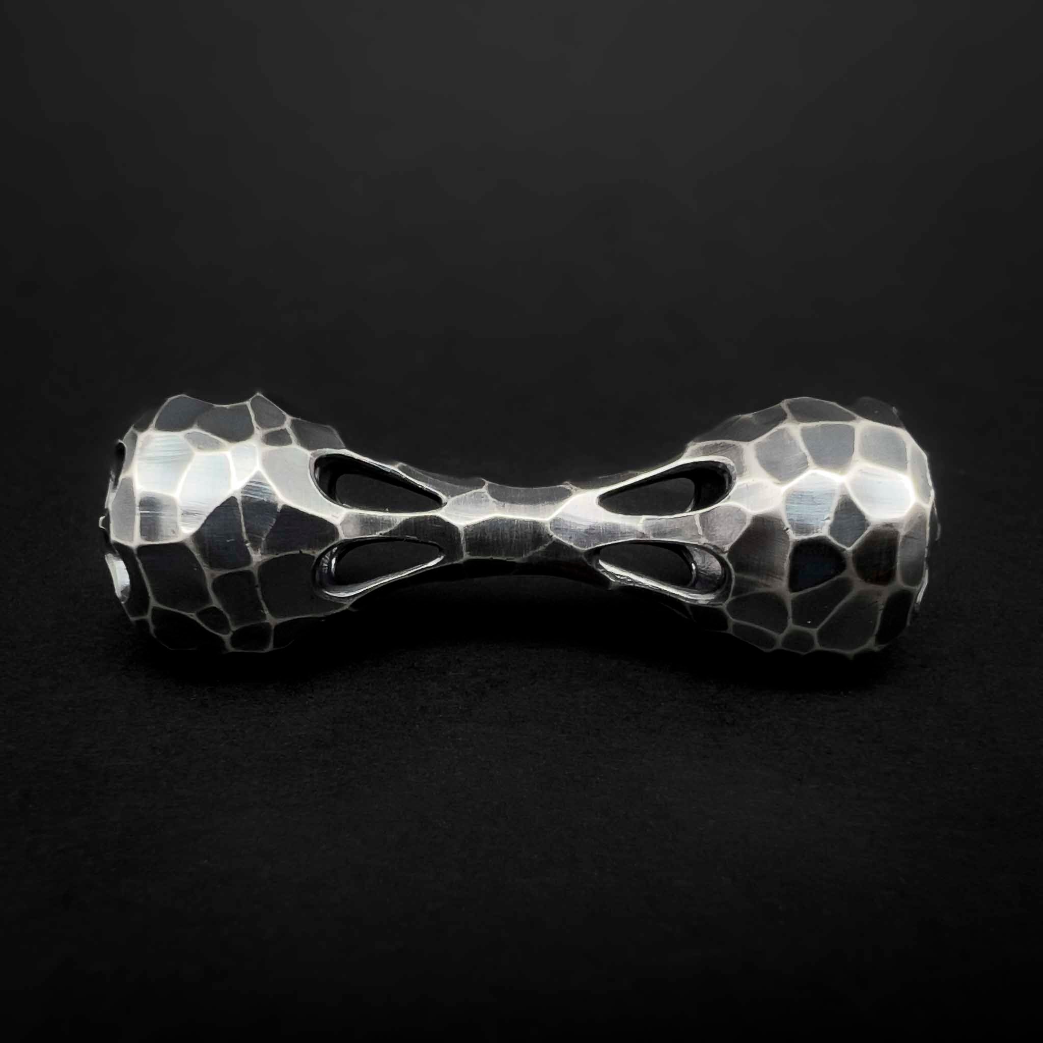 Cascade Knuckle Roller - Prototype #17 - Hammered Sterling Silver